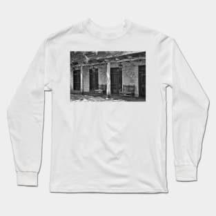 Black And White Alamo Adobe Long Sleeve T-Shirt